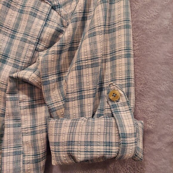 Rugged Exposure Vented Blouse womens M outdoor roll tab sleeve button up plaid - Picture 8 of 13